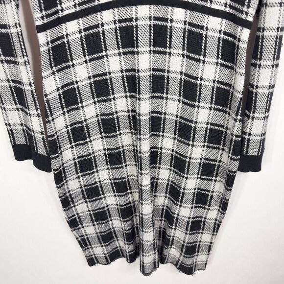 Torrid Plus Size 2X Dress Plaid Bodycon Sweater Dress Black White Knee‎ 969 - Picture 8 of 16